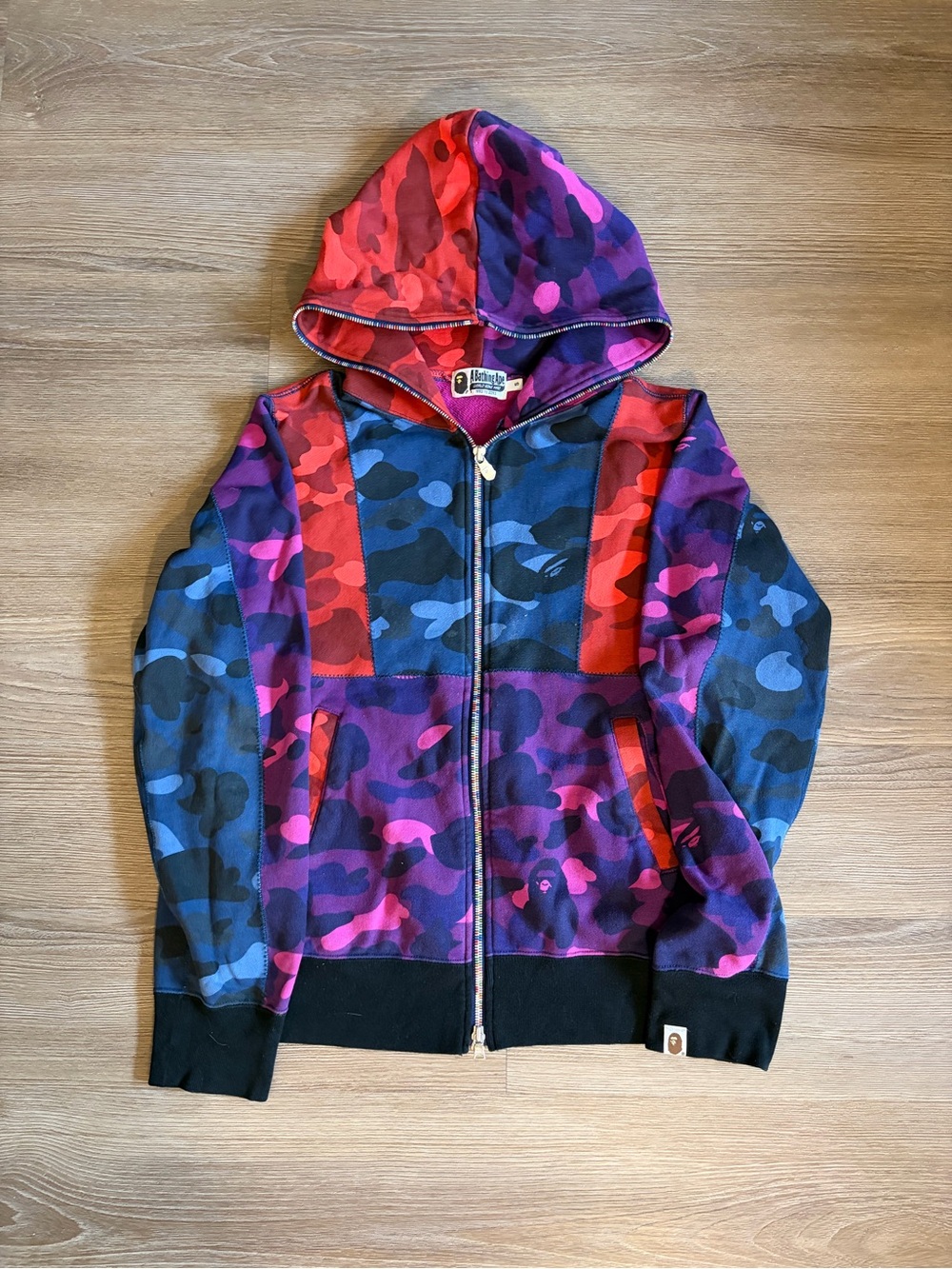 100% Authentic BAPE Crazy Camo Full Zip Size S Men